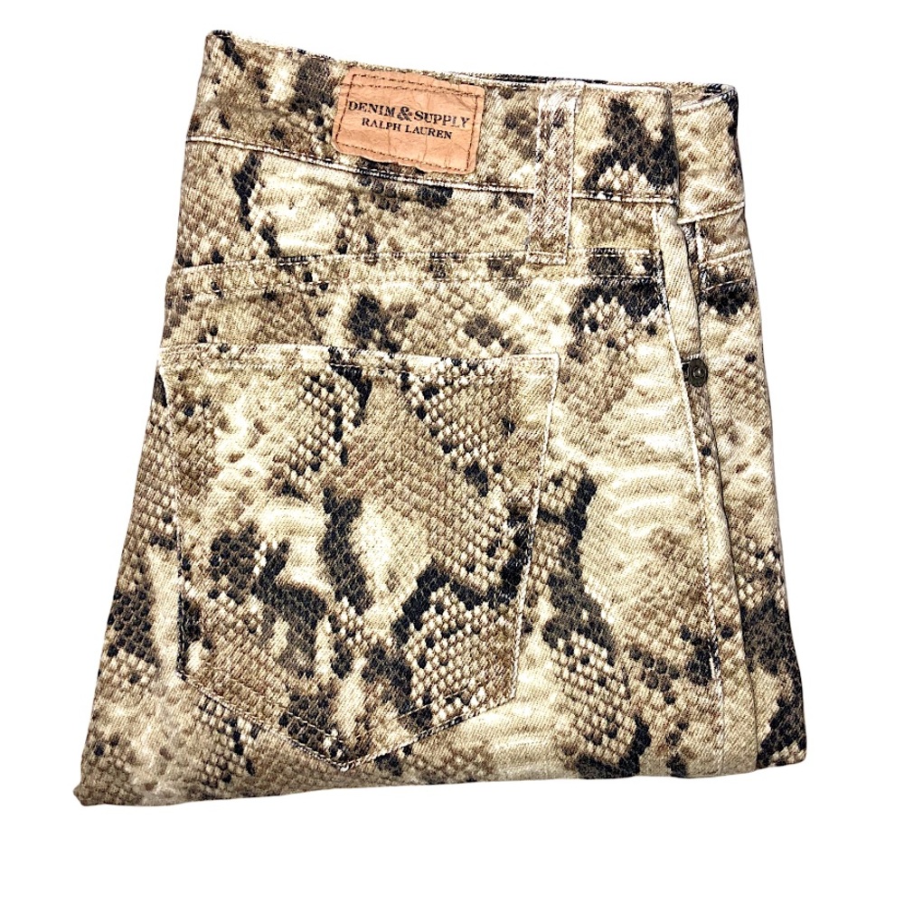 RALPH LAUREN Snake Print Denim Jeans